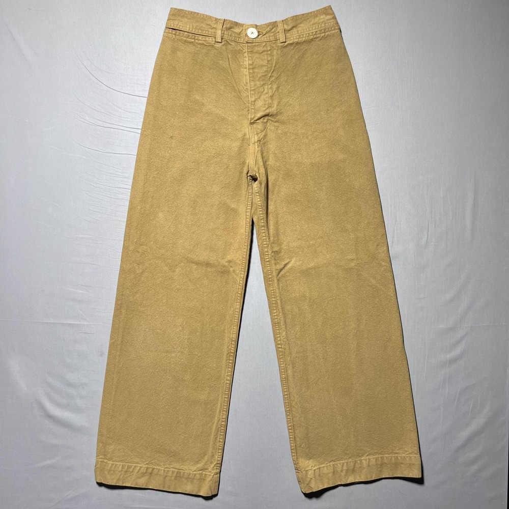 Jesse Kamm Sailor Pants Tobacco Wide Leg Cotton Canvas Crop High‎ Rise Size 10